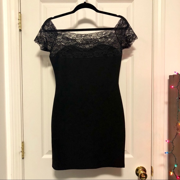 Little Black Dress with Lace Top - Picture 2 of 2